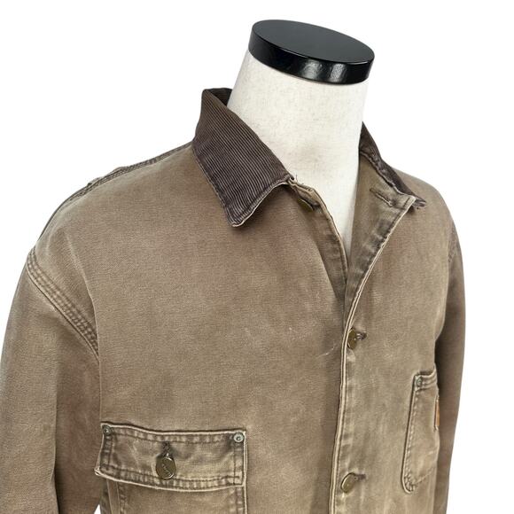 Vintage Carhartt Barn Chore Work Jacket Mens Large Chestnut Brown Trashed C02CHT - Picture 2 of 15